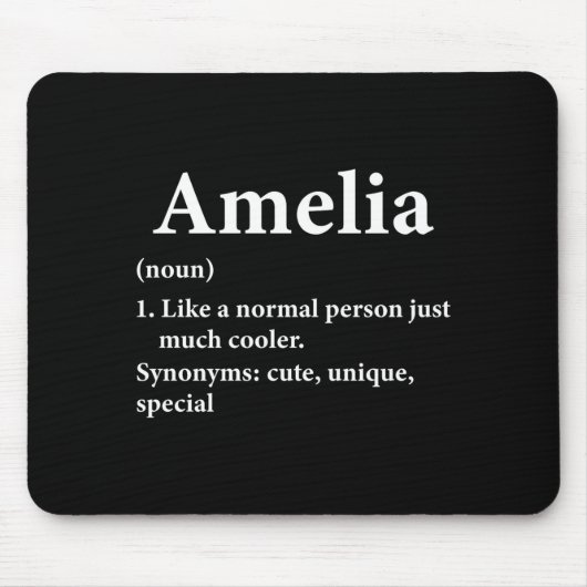Amelia Name Definition Funny D  Mousepad (Vorne)