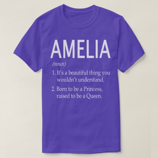 Amelia Name Gift T-Shirt (Design vorne)