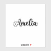Amelia Name - Handgeschriebene Kalligrafie Aufkleber (Blatt)