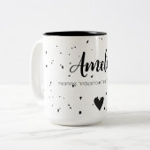 Amelia Name Reveal Bedeutung Minimal Moderne Tasse (Vorderseite Links)