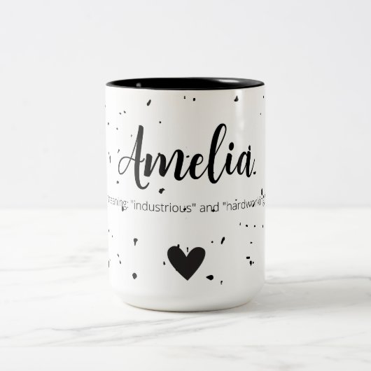 Amelia Name Reveal Bedeutung Minimal Moderne Tasse (Mittel)