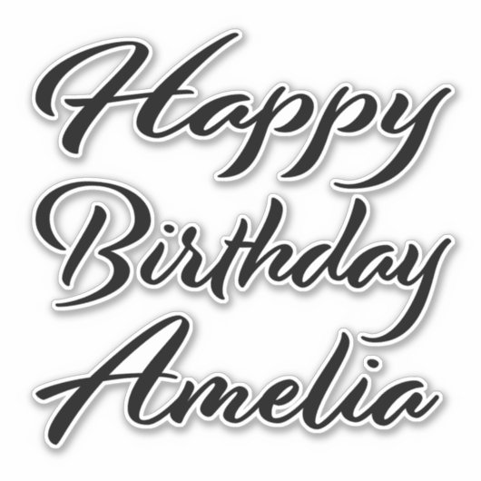 Amelia Name Vorname black Sticker Geburtstag (Vorderseite)