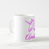 Amelia oder Ihr Name Rosa Einhorn Niedlich Magisch Kaffeetasse (Vorderseite Links)