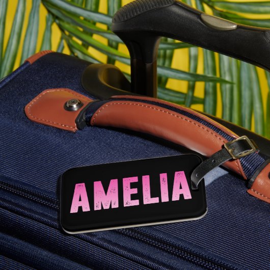 Amelia rosa Name T - Shirts Gepäckanhänger (Vorderseite Insitu 3)