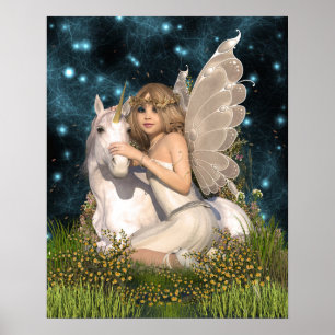 Amelia Rose Fairy and Unicorn Poster