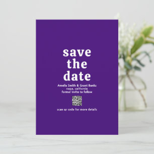 Amelia Royal Lila Modern Wedding Save The Date