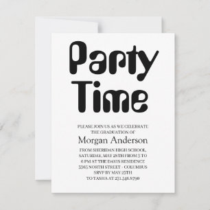 Amelia-Schriftart Schwarz-Weiß-Elegante-Abschlussf RSVP Karte