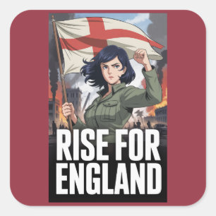 Amelia St George Flagge UK England Patriotisch Quadratischer Aufkleber