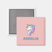 Amelia Unicorn Magnet (Vorderseite/Rückseite)
