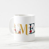 AMELIA Vorname Elegant bestickt Kaffeetasse (Vorderseite Links)