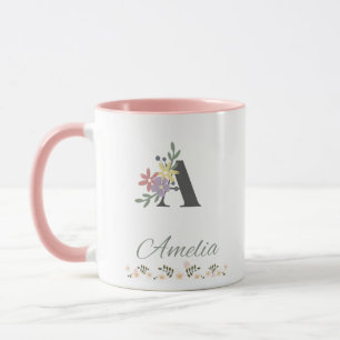 Amelias elegante, rosa Tasse des Blumenkaffees