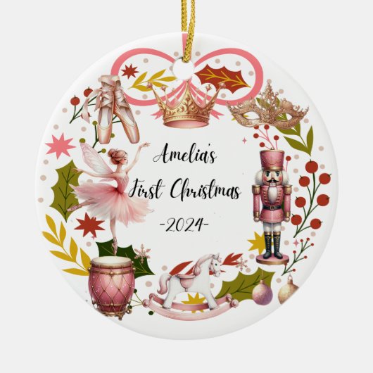 Amelias erste Weihnachtsfeier Keramik Ornament (Vorne)