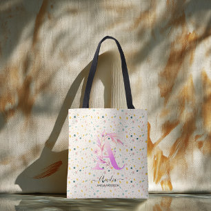 Amelias fröhliches Blumenmonogramm Konfetti - A Tasche