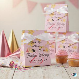 Amelias Rosa und Goldener Stern Alles Gute zum Geb Geschenkschachtel
