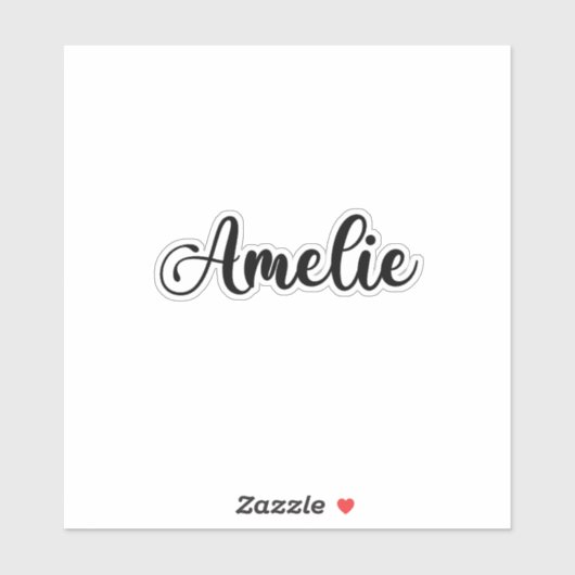 Amelie Name - Handgeschriebene Kalligrafie Aufkleber (Blatt)