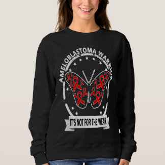 Ameloblastoma Warrior red ribbon butterfly awarene Sweatshirt