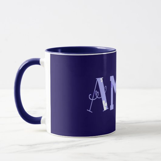 Amen Bible Verse Modern Typography Personalized Tasse (Links)