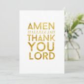 Amen danken Halleluja Ihnen Lord Desk Card Dankeskarte (Stehend Vorderseite)