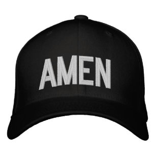 AMEN Einfacher Fettdrucktext Christlicher Glaube 3 Bestickte Baseballkappe