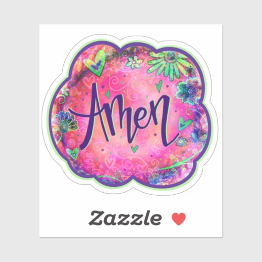 Amen Fun Pink Inspirivity Religious Sticker (Blatt)
