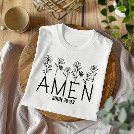 Amen für Frauen und Kinder Christlicher T - Shirt