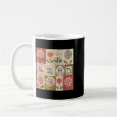Amen Patchwork-Blume Frohe Ostern Jesus Christlich Kaffeetasse (Links)