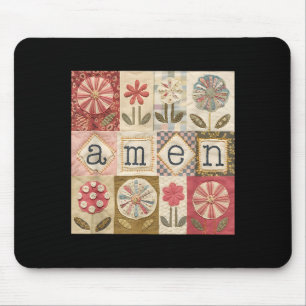 Amen Patchwork-Blume Frohe Ostern Jesus Christlich Mousepad