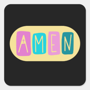 AMEN QUADRATISCHER AUFKLEBER