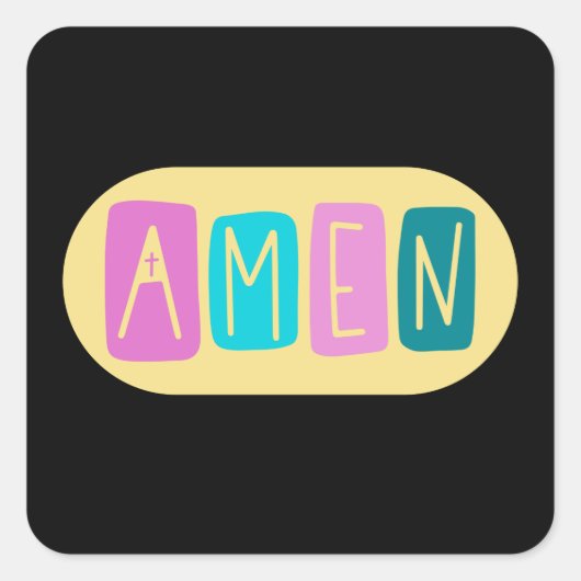 AMEN QUADRATISCHER AUFKLEBER (Vorderseite)