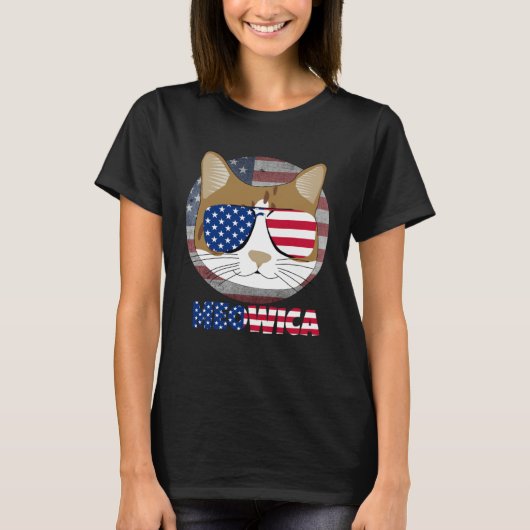 Ameowica  Cat American Meow Kitty Cute Kitten T-Shirt (Vorderseite)