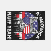 A'meowica Fluff Yeah Patriotic American 4th Jul Fleecedecke (Vorderseite (Horizontal))