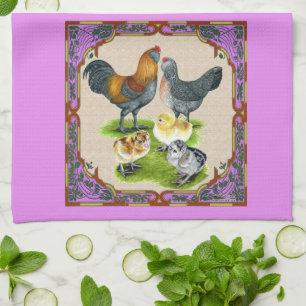 Ameraucana-Familie Gerahmt Geschirrtuch