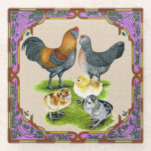 Ameraucana-Familie Gerahmt Glasuntersetzer