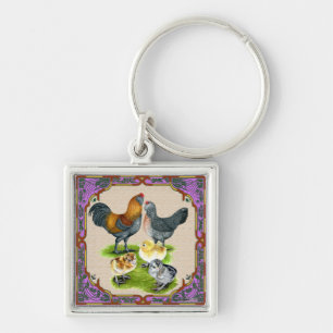 Ameraucana-Familie Gerahmt Schlüsselanhänger
