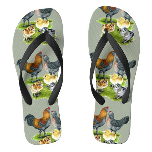 Ameraucana Huhn-Familie Badesandalen (Fußbett)