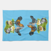 Ameraucana-Hühnerfamilie Küchentuch (Horizontal)