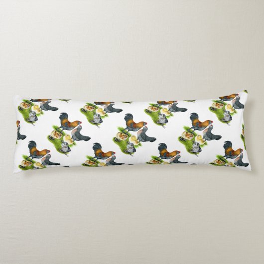 Ameraucana-Hühnerfamilie Seitenschläferkissen (Rückseite)