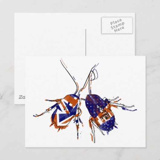 Ameri-Brit-Kakerlaken Postkarte (Vorne/Hinten)