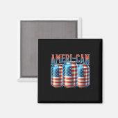 Ameri-can Lustige Bierdose Flagge Patriotisch 4. J Magnet (Vorderseite/Rückseite)