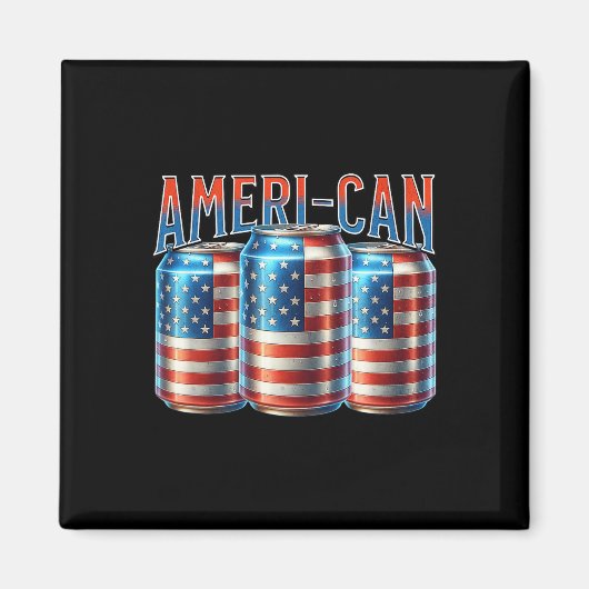 Ameri-can Lustige Bierdose Flagge Patriotisch 4. J Magnet (Vorne)