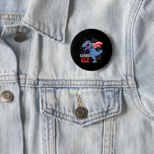 Ameri Saurus Rex 4. Juli Dinosaurier Unabhängigkei Button (Beispiel)