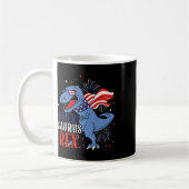 Ameri Saurus Rex 4. Juli Dinosaurier Unabhängigkei Kaffeetasse (Links)