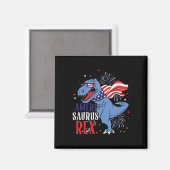 Ameri Saurus Rex 4. Juli Dinosaurier Unabhängigkei Magnet (Vorderseite/Rückseite)