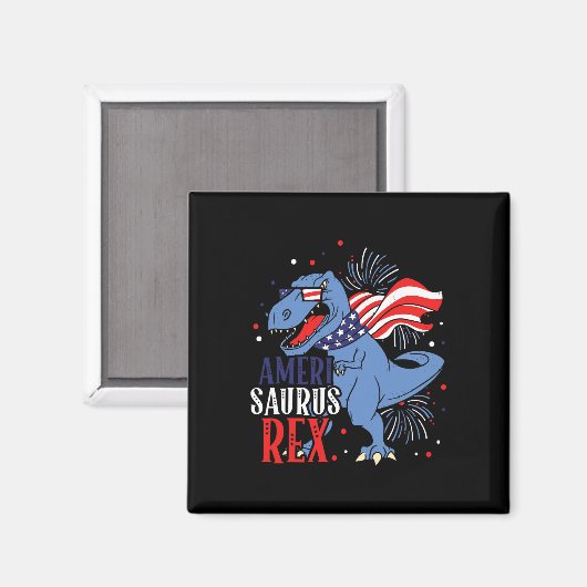 Ameri Saurus Rex 4. Juli Dinosaurier Unabhängigkei Magnet (Vorderseite/Rückseite)