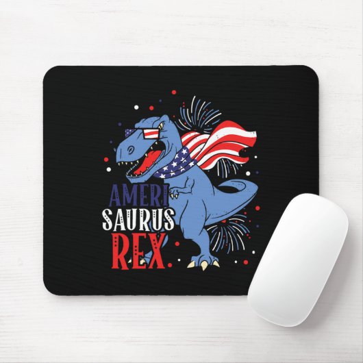 Ameri Saurus Rex 4. Juli Dinosaurier Unabhängigkei Mousepad (Mit Mouse)