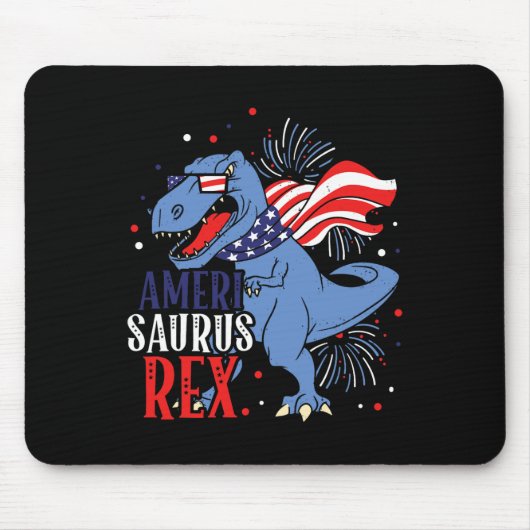 Ameri Saurus Rex 4. Juli Dinosaurier Unabhängigkei Mousepad (Vorne)