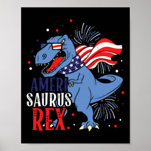 Ameri Saurus Rex 4. Juli Dinosaurier Unabhängigkei Poster