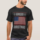 Ameri Weihnachten Funny American Christmas Flag Gi T-Shirt (Vorderseite)