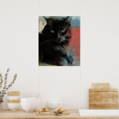 Ameriana Black Cat, Folk Art Poster (Küche)