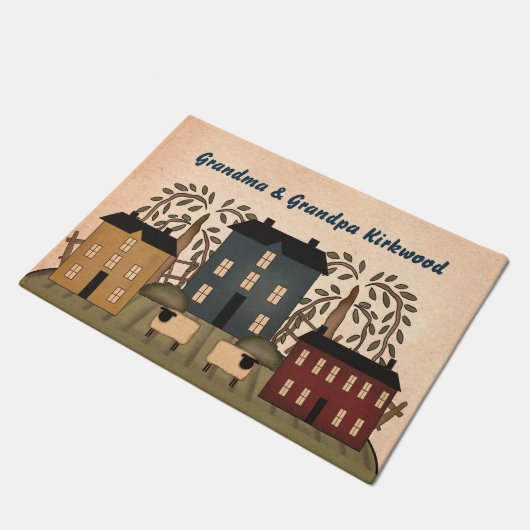 Ameriana Folk Art Custom Door Mat Fußmatte (Schrägansicht)